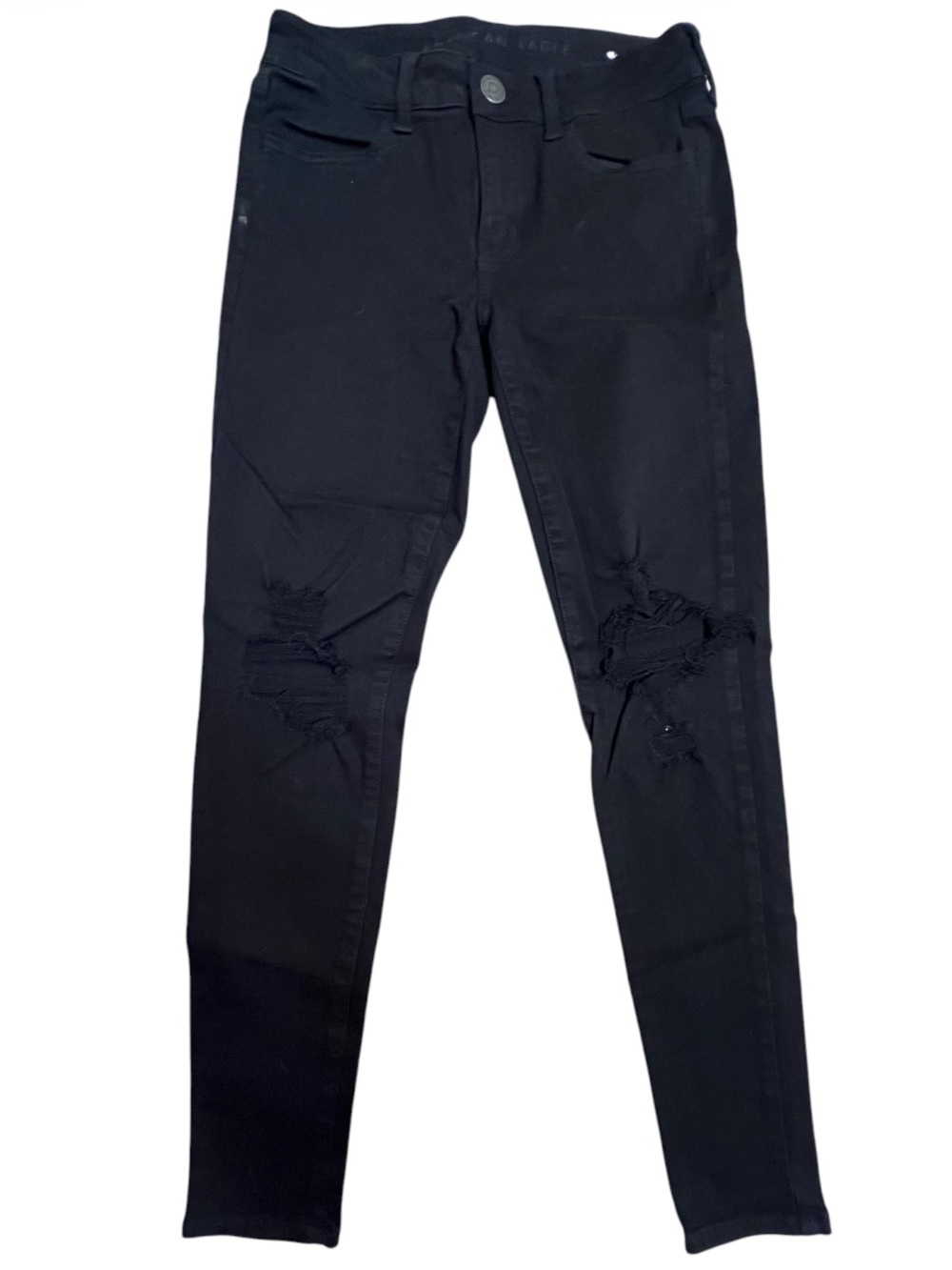 American Eagle Outfitters Black Distressed Skinny Jeans